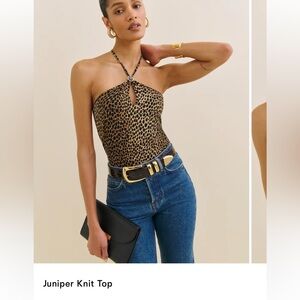 Reformation Juniper Knit Top Brown - Size S